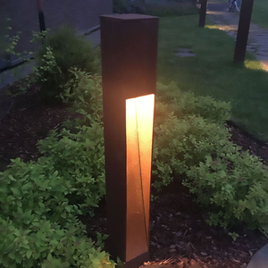 Freestanding Corten Steel Bollard <b>Light</b> Portable Outdoor Garden Lawn <b>Light</b> - Product Image 5