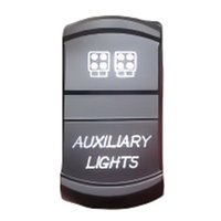 Interrupteur à bascule pour feux auxiliaires, 5 broches, laser marche/arrêt, lumière LED blanche, 10A 24V 20A 12V, pour voiture et bateau