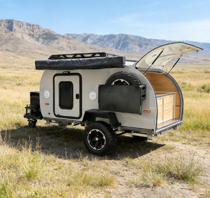 Caravana Ligera Tipo Lágrima con Cocina Exterior Trasera |   Remolque de Viaje Compacto, RV Fácil de Remolcar para Aventuras Familiares de Campamento - Product Image 2