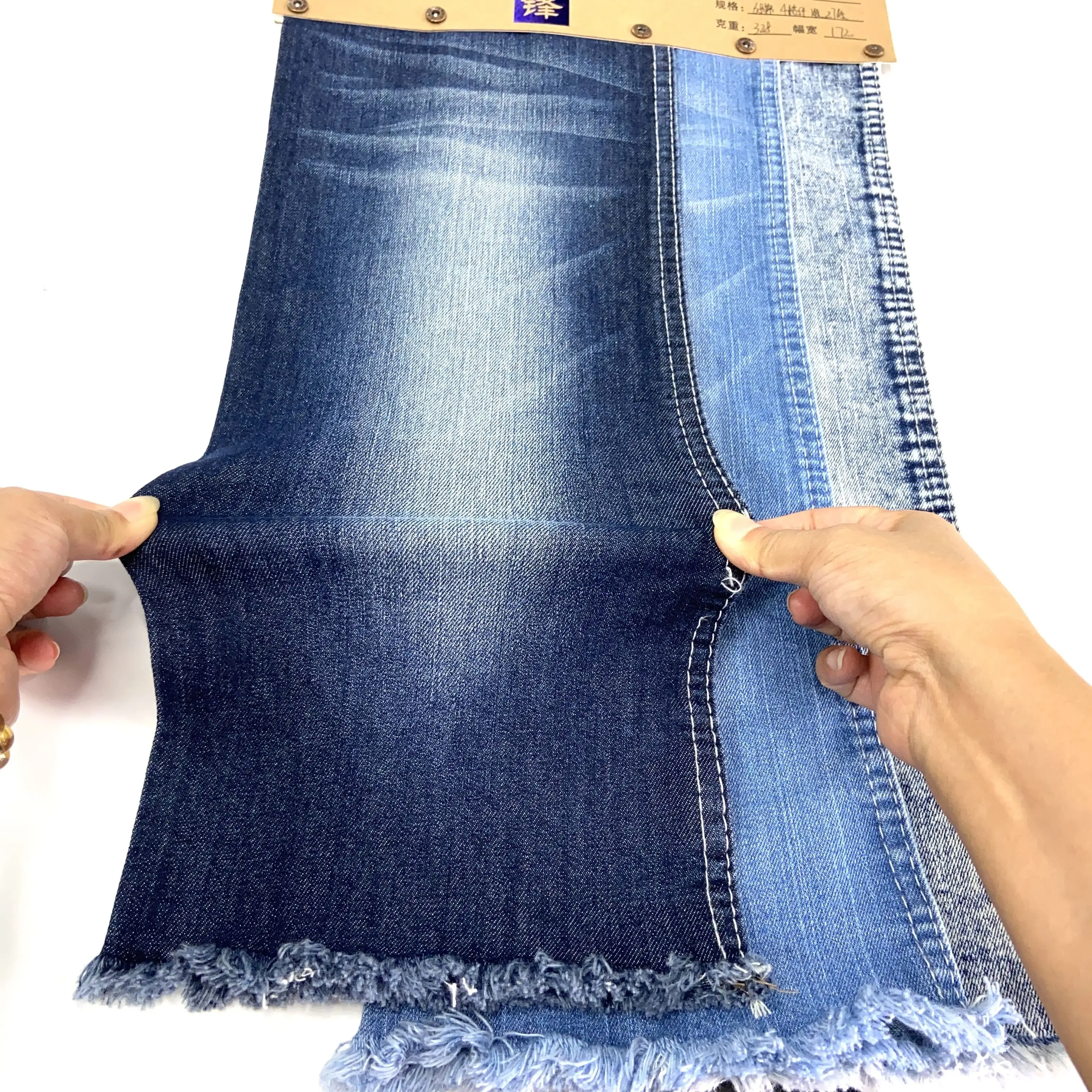 Cổ nóng Bán quần jean vải với đồng bằng bên phải Twill denim vải cao cotton jean vải cho quần áo nhà sản xuất với bán buôn