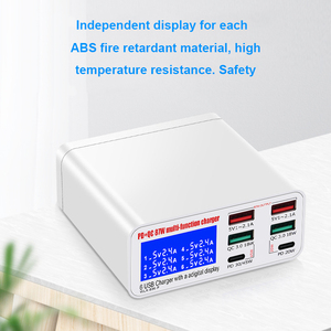Trạm sạ<span class=keywords><strong>c</strong></span> đ<span class=keywords><strong>a</strong></span> năng 6 <span class=keywords><strong>c</strong></span>ổng với màn hình hiển thị kỹ thuật số LED PD 45W cho nhiều điện thoại di động khắ<span class=keywords><strong>c</strong></span> laser OEM miễn phí 896P - Product Image 2