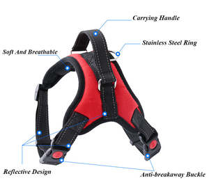 Yansıtıcı hiçbir çekme Oxford nefes köpek yelek koşum kolu ile ayarlanabilir küçük büyük köpekler için Pet yürüyüş emniyet kemeri - Product Image 6