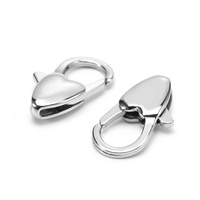 Fermoir de bijoux en forme de coeur en acier inoxydable de finition miroir de polissage à la main pour la fabrication de bijoux