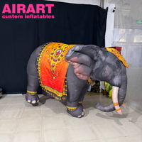 Adorable costume d'éléphant gonflable pour spectacle sur scène, ballon d'éléphant indien pour défilé et décoration de festival