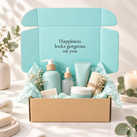 Boîte d'expédition ondulée personnalisée Fresh Aqua avec base en kraft naturel et service d'impression en gros pour vêtements pour enfants