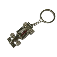 Venta caliente 3D Metal automóvil carreras coche llavero coche de carreras modelo creativo Mini recuerdo llavero