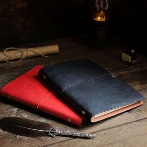 Vintage Band A5 Leather Loose-leaf Notepad <b>Journal</b> Blank Stamped Handbook - Product Image 2