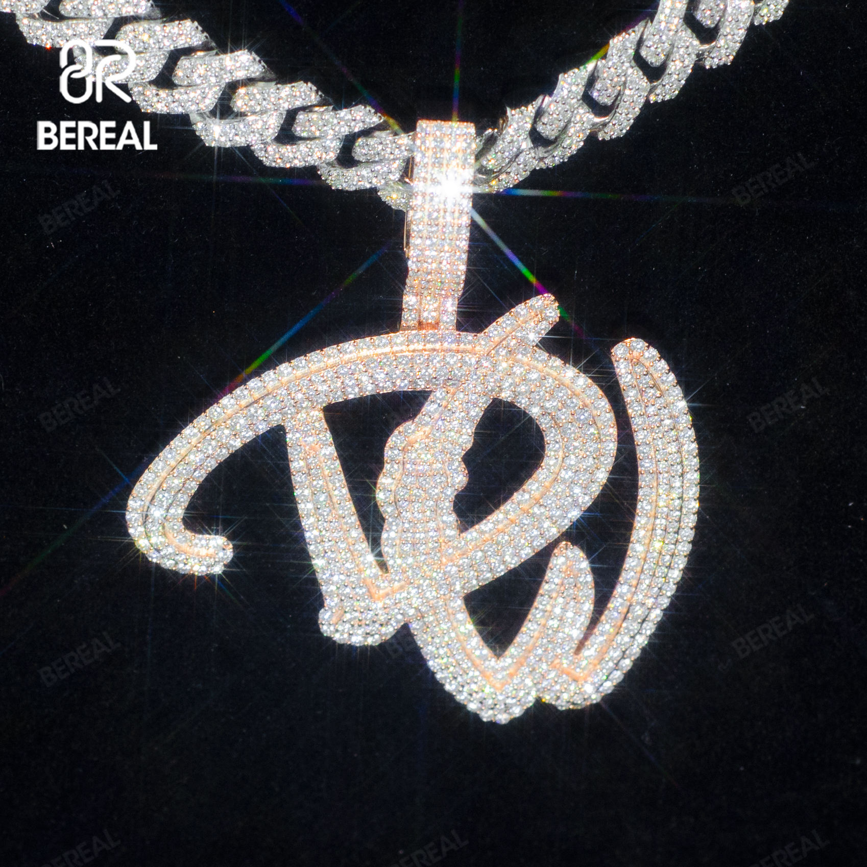 2Inches Silver+Moissanite