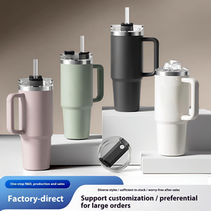 Stocked Classic Coffee Mug Thermal <strong>Glasses</strong> 304 <strong>Stainless</strong> Steel Insulated Tumbler With Straw Lids Cup 40oz Tumbler with Handle - Product Image 5