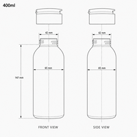 Bouteille cylindrique en PE de 300 ml avec bouchon à clapet, étiquetage, impression par estampage à chaud pour shampoings pour animaux, gels douche, lotions, soins pour bébés, emballages cosmétiques