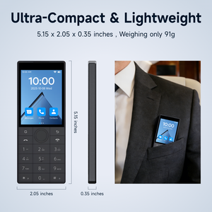 Téléphone mobile débloqué Qin 4G, téléphones mobiles intelligents à écran tactile F22 4G, 2+16 Go/3+32 Go, Android 11 version <span class=keywords><strong>Google</strong></span>, noir - Product Image 2