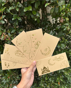 Sobres de Dinero Marrones y Dorados de Eid Mubarak, Caligrafía Árabe, Sobres de Regalo Islámicos para Fiestas Musulmanas, Ayuda a la Caridad y Apoyo a Niños <span class=keywords><strong>Huérfanos</strong></span> - Product Image 2