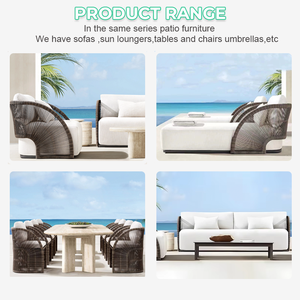 Conjunto de Sofás de Lujo para Exterior al por Mayor, Muebles de Jardín de Aleación de Aluminio, Sofá de Ratán para Exterior Impermeable, Set de Muebles para Exterior, Sofá de Exterior - Product Image 5