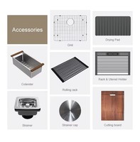 Évier de cuisine double en acier inoxydable 304 de haute qualité, fait main, design moderne, installation sous plan, facile à nettoyer, fournitures ménagères