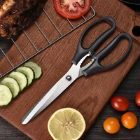 Ciseaux de cuisine multi-usages, ciseaux à viande en acier inoxydable pour barbecue avec casse-noix et ouvre-bouteille