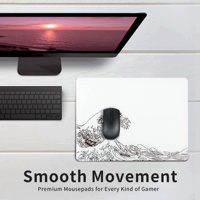 Alfombrilla de Ratón para Juegos de Vidrio Transparente Resistente al Agua Sea Wave con Reposamuñecas, Alfombrilla de Teclado Personalizada para PC 410x310mm para Uso en Oficina Kelida