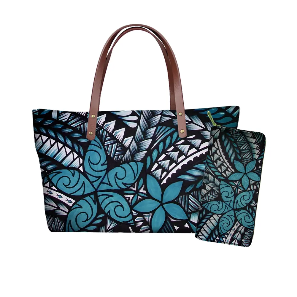 Damen Marken handtasche Tribal Polynesian Printed Ladies Schulter handtaschen Damen Luxus Handtasche mit Brieftasche Geldbörsen POD Großhandel