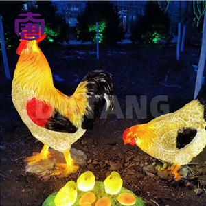 Lámpara de pie de resina impermeable IP65 de alta calidad con forma de gallo, luces luminosas para césped, para decoración navideña de paisajes en parques y plazas. - Product Image 5
