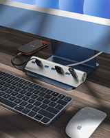 Accesorios para iMac 2026, HUB USB C 8 en 1, Aleación de Aluminio, 7 Puertos USB 3.0, HUB de Datos de 5 Gbps y Adaptador de Puerto de Carga de 5 V