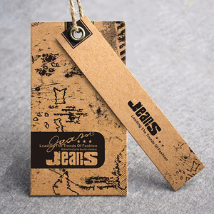 Etiqueta Colgante de Papel Recubierto de Lujo Impresa en China para Jeans, Plantilla de Etiqueta Colgante para Camisetas - Product Image 5