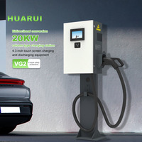 Borne de recharge murale pour véhicules électriques, colonne de charge rapide DC, norme nationale GB, 20 kW, commerciale, un seul pistolet, 80 A