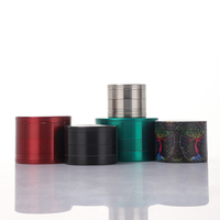 Broyeur à tabac sec manuel en alliage de zinc multicolore à 4 couches, pratique et populaire, accessoires pour fumeurs