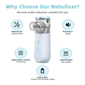 New Arrival Home Use Battery-Powered ABS Material Durable Mini Portable Built-In <strong>Mesh</strong> <strong>Nebulizer</strong> Machine with Mask Mouthpiece - Product Image 2
