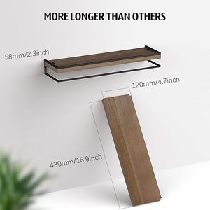 ชั้นวางไม้แบบลอยตัวปรับแต่งได้สำหรับติดผนังชั้นวางไม้แบบชนบทสำหรับห้องนั่งเล่นที่มีที่ยึดสำหรับงานหนักสีเข้ม - Product Image 2