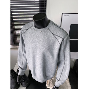 Người Đàn Ông Của Đinh Tán Cấu Tạo Cổ Áo Thun Pháp Terry 100% Cotton Thân Thiện Với Môi Lụa Màn Hình In Biểu Tượng Tùy Chỉnh Quá Khổ Mùa Xuân - Product Image 1