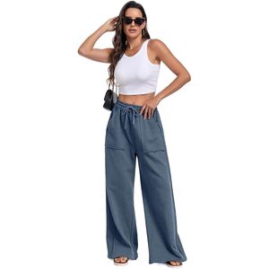 Pantalones Deportivos Anchos para Mujer Keepsowing, Pantalones Palazzo de Felpa de Algodón con Bolsillos, Pantalones Joggers Transpirables y Fluidos - Product Image 5