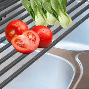 ที่คว่ำจานซิลิโคนขนาด L แบบพับได้ สำหรับจัดเก็บในครัว - Product Image 4