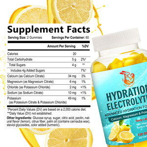 OEM Private <b>Label</b> Hydration Electrolytes Gummies Lemon Flavor with Calcium Magnesium for Endurance Sports Hydration - Product Image 6