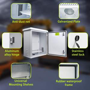 Gabinete de caja eléctrica de telecomunicaciones montado en poste de acero inoxidable OEM personalizado al aire libre NEMA4 400X300X200MM - Product Image 3