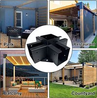 Soportes de pérgola de madera de 6 "X 6", soportes de esquina de ángulo recto de 3 vías,
