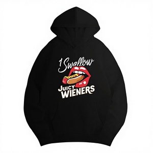 I Swallow JUICY WIENERS Sudaderas con capucha estampadas de punto informales para mujer - Product Image 1