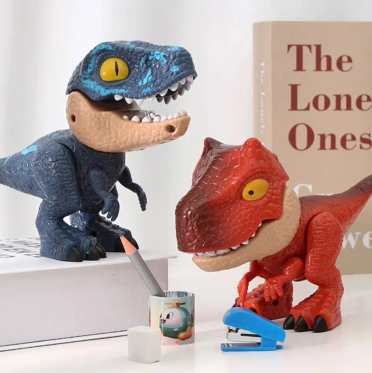 Modelo de dinosaurio 5 en 1 para niños, conjunto de juguetes de papelería con dibujos animados personalizados para la escuela, suministros de papelería, regalo