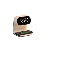 2025 Nieuw Product 15W Snel Opladen Draadloos Nachtlampje Abs Led Batterij Telefoon Headset Wekker Tafellamp Cadeau Set