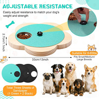 Planche à gratter rotative en bois massif pour chiens, avec gamelle en acier inoxydable et jouet puzzle interactif pour l'enrichissement des chiens