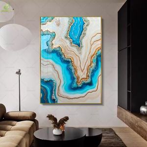 Pintura en Lienzo de Diseño Moderno HD de Lujo en Azul Claro, el Mejor Producto, Arte Abstracto para Pared, Diseño Más Creativo - Product Image 1