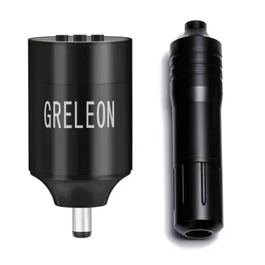 Greleon Tattoo Set Wireless Tattoo Battery Rotary Tattoo Machine T-1004 Black Kit For Beginner Practice