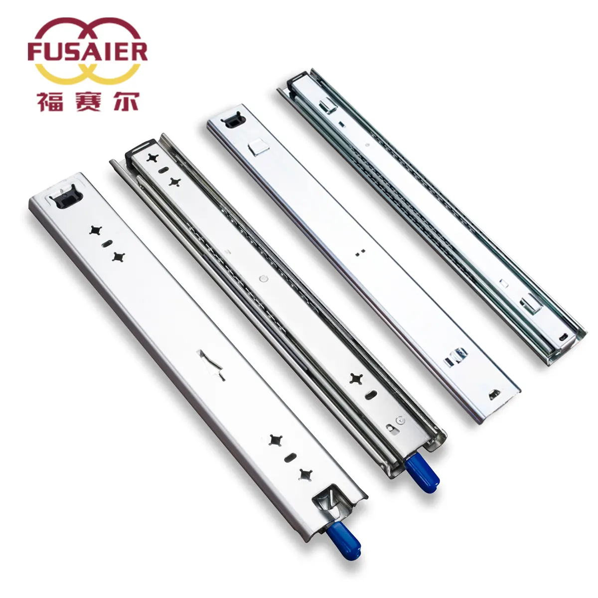 53mm Soft Closing With bayonet lock handle Heavy Duty Telescopic Channel Kitchen Cabinet Tool Box Drawer Slides rail