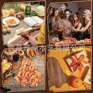 Plateau de service en bois d'acacia pour Halloween, couleur naturelle, pour apéritifs, décoratif, pour la maison - Product Image 2