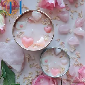 C&H OEM Private Label Decorate Soy Wax Kerzen Heart Decorate Fragrance Crystal Scented Candle