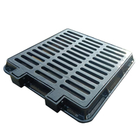 Grille de drainage carrée en fonte ductile EN124-2 Classe D400, utilisée pour les voies latérales, avec cadre, peinture noire