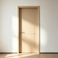 Puerta Batiente Exterior Minimalista de Madera QI TAI Y2635, Puerta de Madera Sólida con PVC, Insonorizada Clase A para Dormitorio