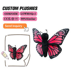 Peluche papillon brodée personnalisée de couleur à votre choix - Peluches animales super douces personnalisables - Product Image 1