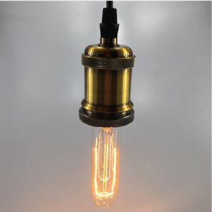 Antiguo <span class=keywords><strong>Edison</strong></span> <span class=keywords><strong>T10</strong></span> 40W bombilla incandescente regulable nostálgico 120V E26 filamento Tubular Vintage latón colgante Base de luz latón - Product Image 5