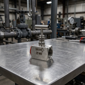 Válvula de aguja de cuerpo cuadrado de acero inoxidable SS316, de 1/4 a 1 pulgada, con rosca NPT BSP hembra, de alta presión 6000 PSI, para control de flujo - Product Image 3