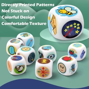 Set di Dadi Colorati Ecologici in Plastica per Raccontare Storie, 9 Cubi 54 <span class=keywords><strong>Immagini</strong></span>, Uso Multiuso per Educazione Precoce, Espressione Linguistica e Divertimento - Product Image 2