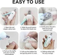 Coupe-ongles électrique pour animaux de compagnie avec poignée ergonomique antidérapante pour le toilettage des petits animaux, coupe-ongles pour chat sans douleur